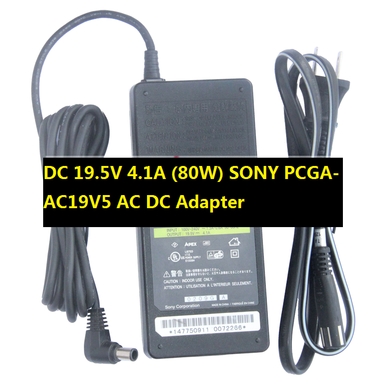 *Brand NEW*SONY PCGA-AC19V5 DC 19.5V 4.1A (80W)AC DC Adapter POWER SUPPLY